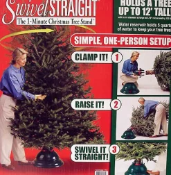 Dyno Real Tree Stands-Swivel Straight 1-Minute Christmas Tree Stand - For Trees Up To 12'