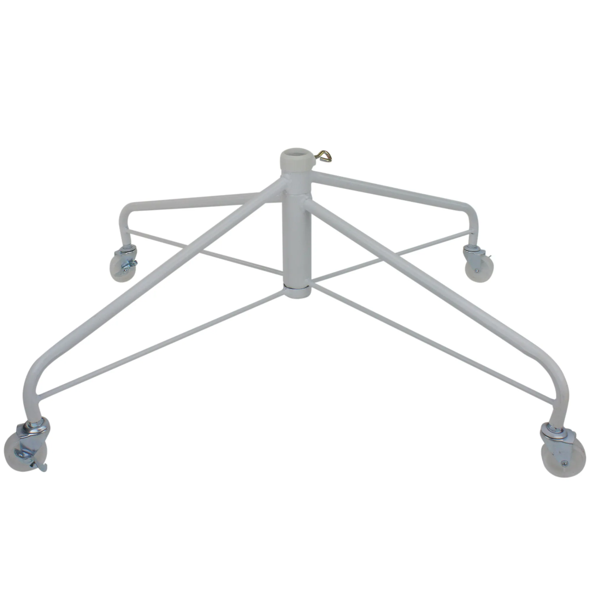 Northlight Artificial Tree Stands-White Metal Rolling Christmas Tree Stand For 9'-12' Artificial Trees